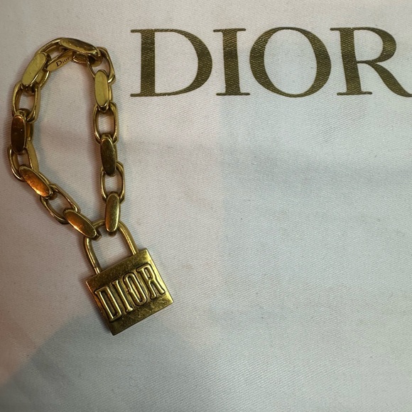 Dior Gold-Tone Logo Chain Bracelet - Picture 10 of 11